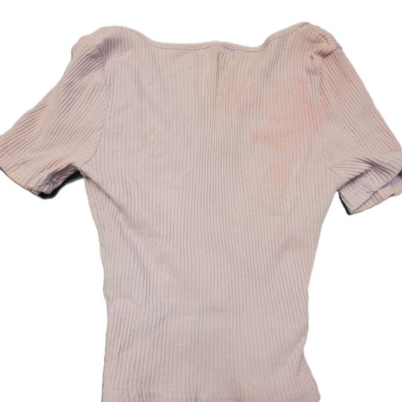 SHEIN Short sleeve tight TOP with zip - light lila purple - Picture 3 of 4